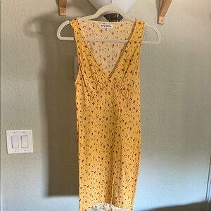 Reformation Yellow Sleeveless V-Neck Sundress